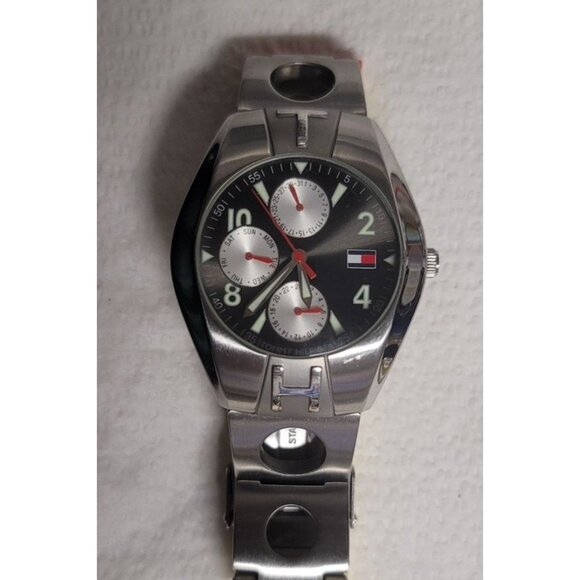 Tommy Hilfiger Mens Stainless Steel Watch F90181 Dial Multifunction Glow Hands - Picture 9 of 14